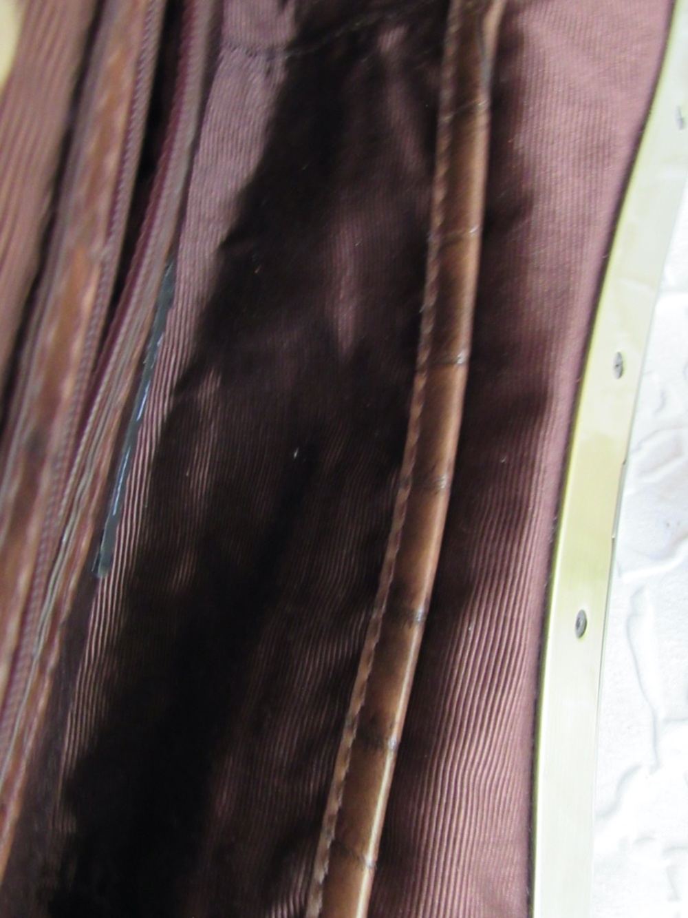 100% Silk Purse Coral Brown Clutch or Bag Brass Abstract 13x7 Vtg Nine West - Picture 10 of 13
